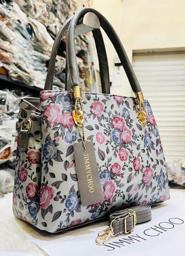Jimmy Choo Handbag - Triple Partition with Stylish Look & Spacious Design Grey
