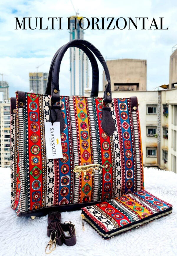Digital Print Tote Bag with Wallet – Lightweight & Stylish for Travel and Office Design 13