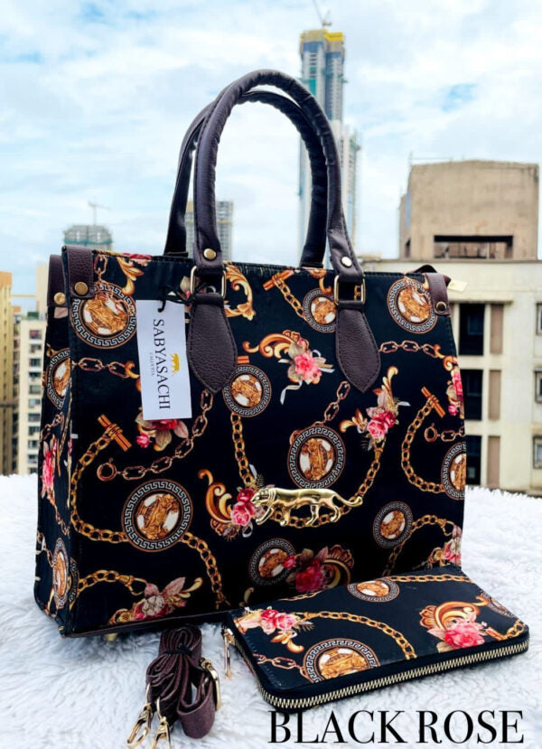 Digital Print Tote Bag with Wallet – Lightweight & Stylish for Travel and Office Design 7