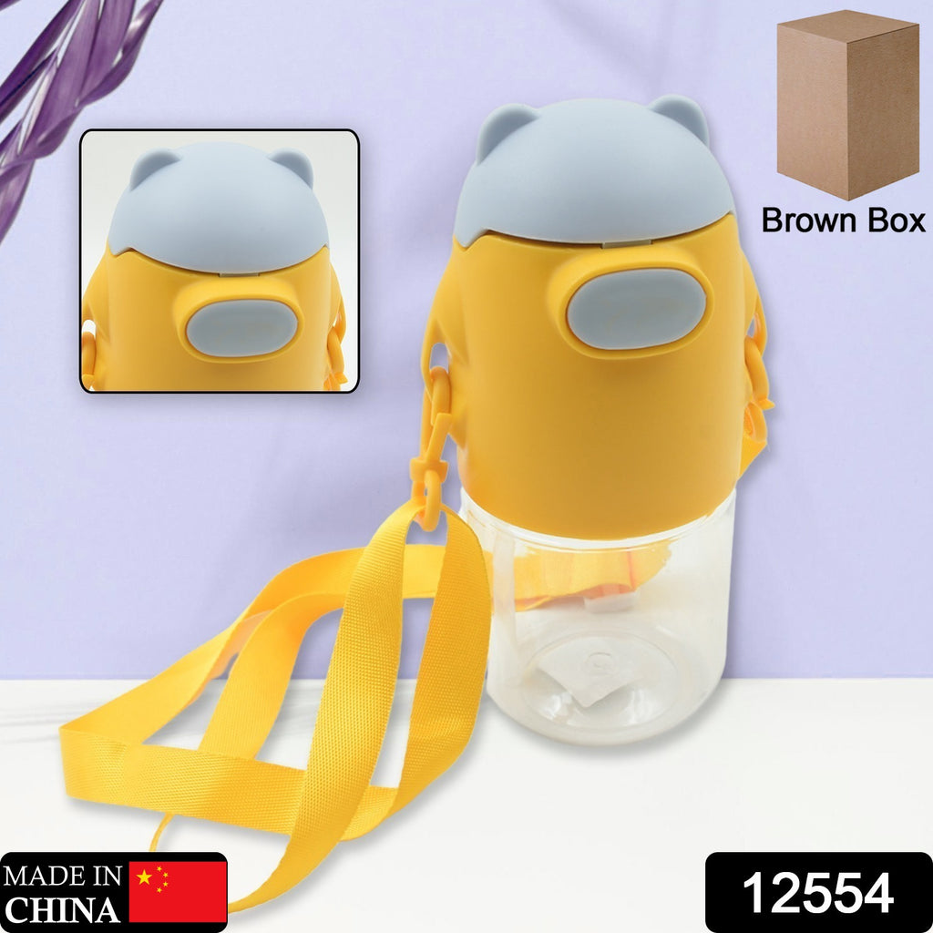 Clear large capacity BPA-free plastic water bottle with blue lid, wide-mouth, and leakproof design for gym, office.