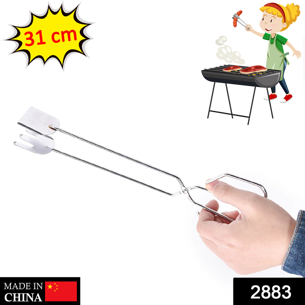31cm multi-functional metal BBQ tongs clamp for charcoal, garbage, and serving tools