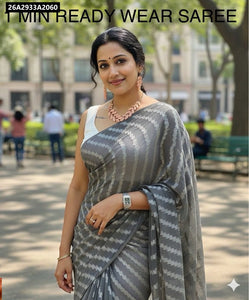 1 Min Ready to Wear Span Cotton Saree for Women | Effortless Style