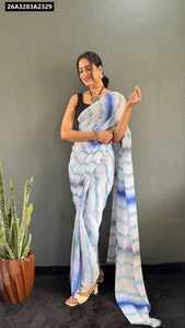 Effortless 1-Minute Ready-to-Wear Georgette Saree for Women | Ombre Design | Shop Ethnic Wear Online