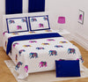 100% Pure Cotton Super King Bedsheet 108x108 - Handwork Elephant Print with 2 Pillow Covers