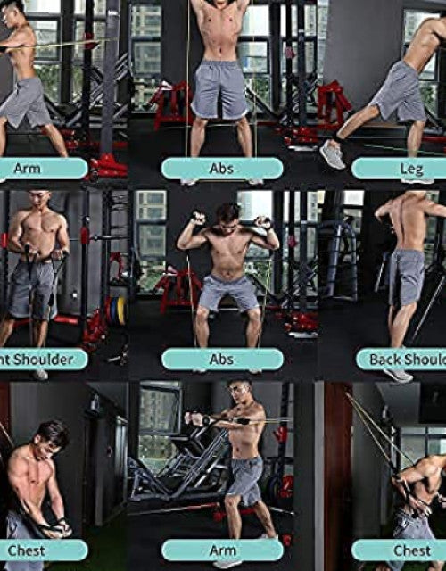 11-in-1 exercise resistance bands set with handles, door anchor & ankle straps for home gym workouts