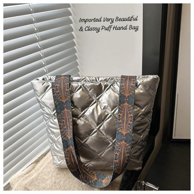 Classy Broad Belt Puff Handbag for Women - New Arrival