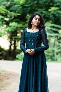 Blue Georgette Ethnic Gowns For Women – Elegant Traditional Wear