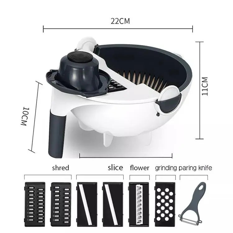 Safe & easy multifunctional vegetable cutter for chopping, slicing, and dicing vegetables.
