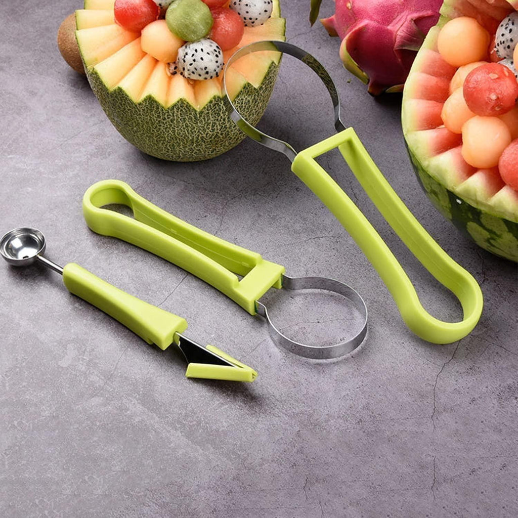 Multicolor stainless steel professional 4-in-1 watermelon cutter tool