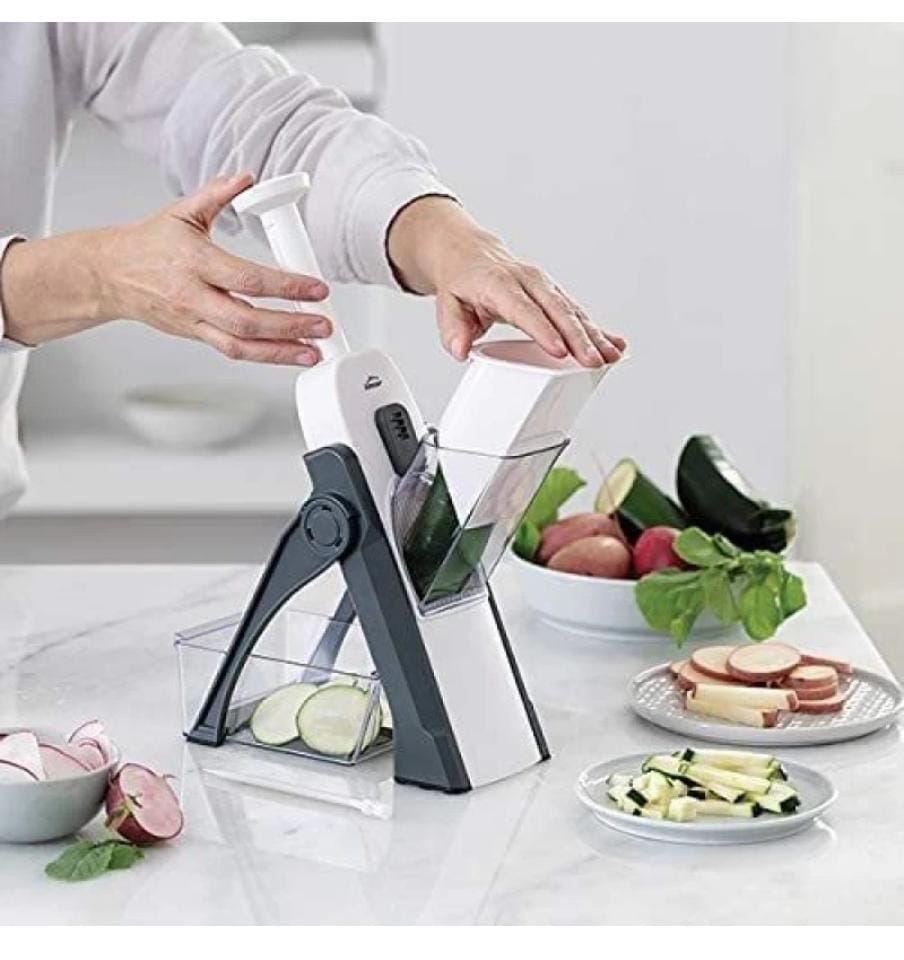 Multicolor Mandolin Slicer, a versatile kitchen tool for precise slicing.