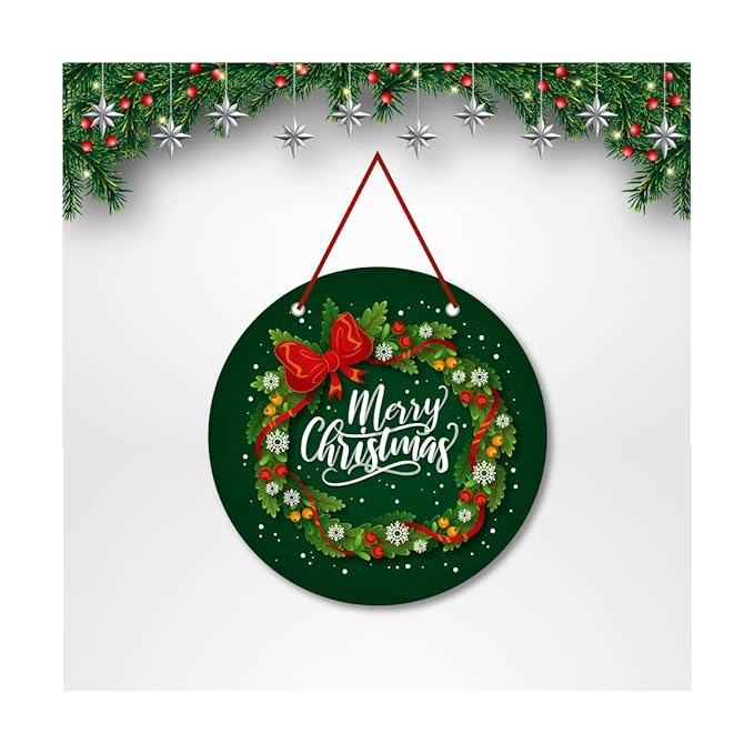 Close-up of the vibrant multicolor painted details on the festive wooden holiday ornament