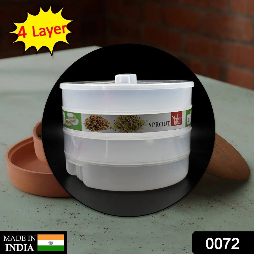 Transparent 4-layer sprout maker for household kitchen use