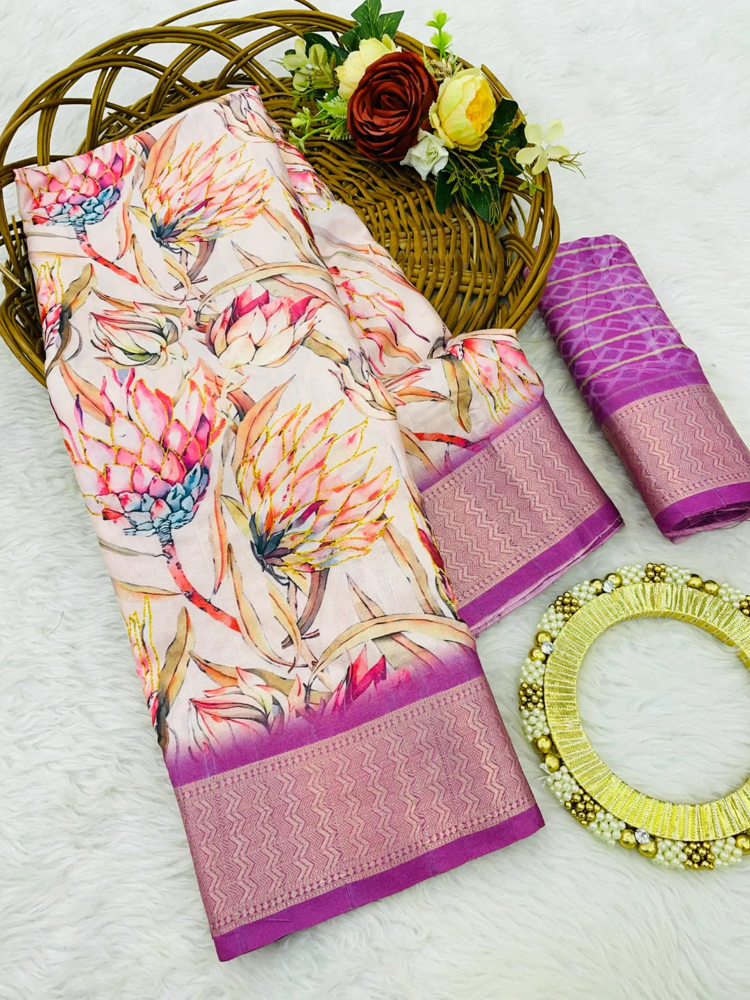 Light Pink Silk Saree
