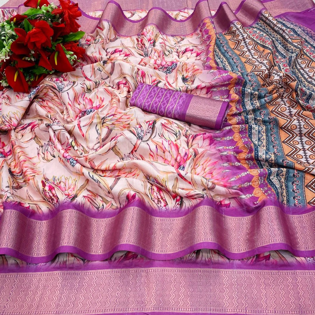 Light Pink Silk Saree