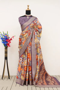 Latest Designer Printed Dola Silk Saree With Blouse Piece | TRENDBUY