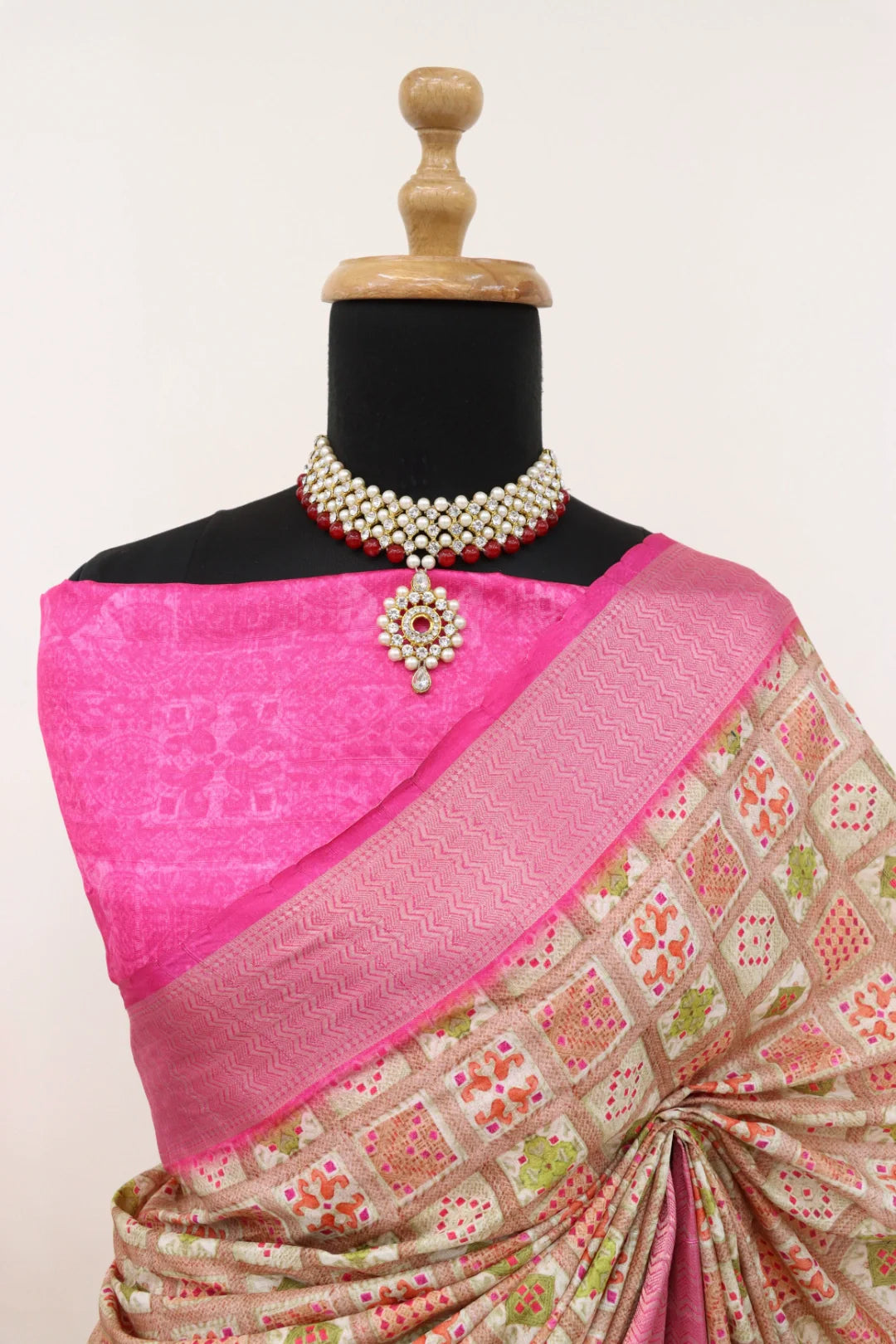 Latest Dola silk digital printed saree with matching blouse piece