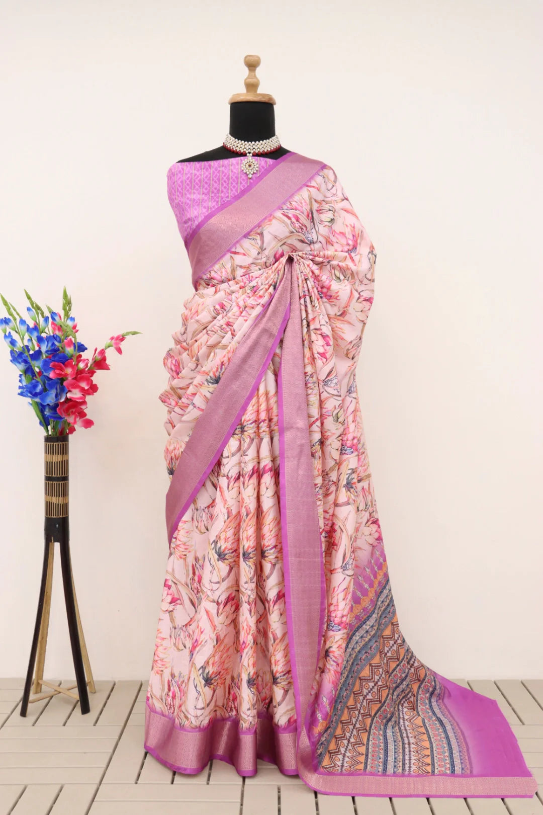 Light Pink Silk Saree