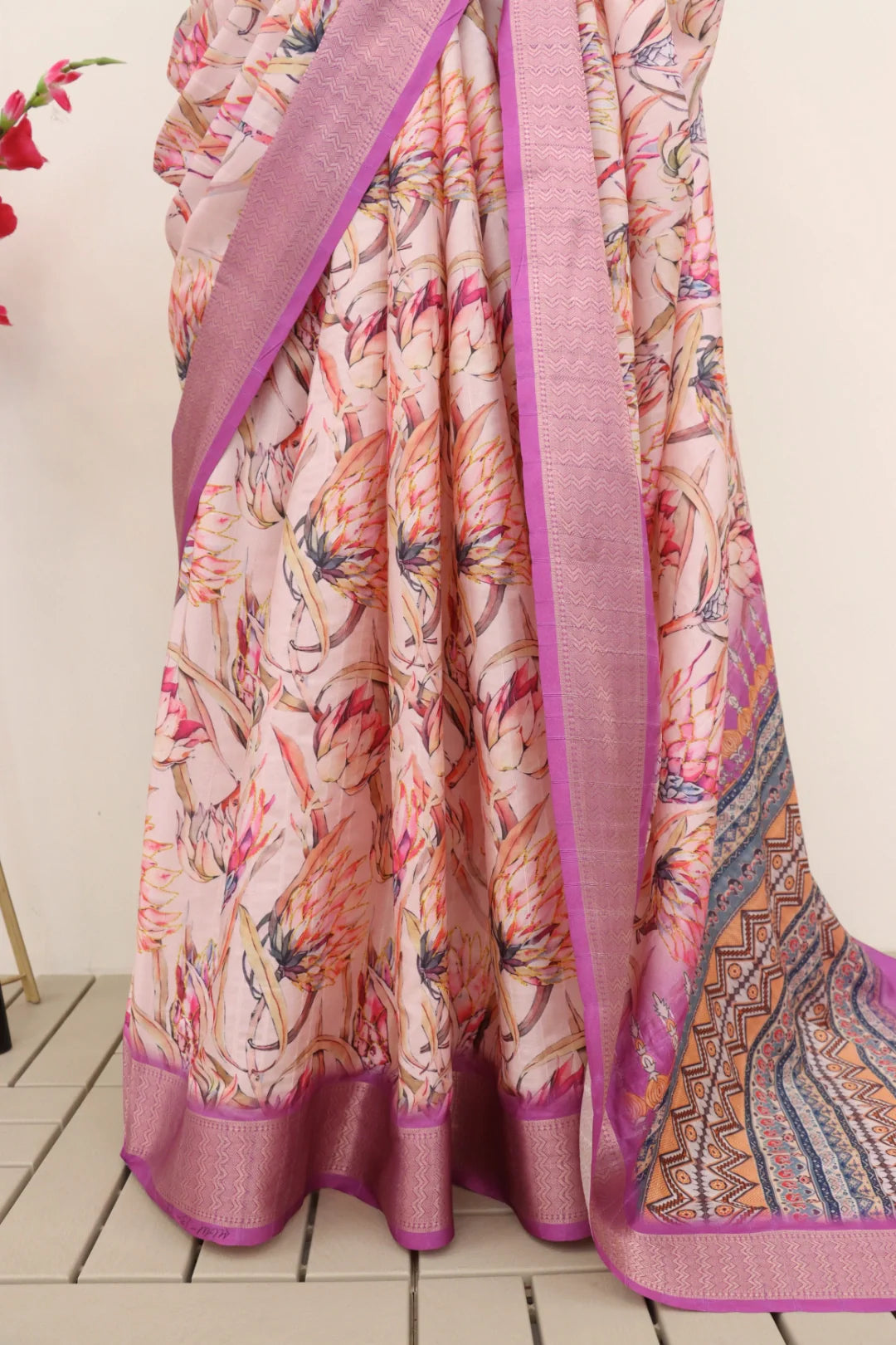 Light Pink Silk Saree