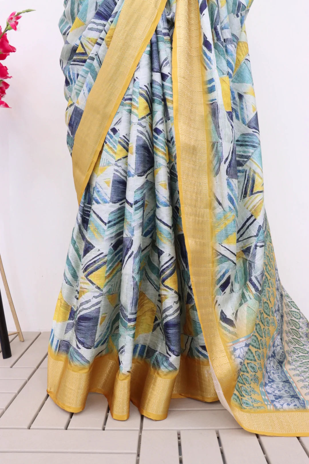 Light Yellow Colour Saree