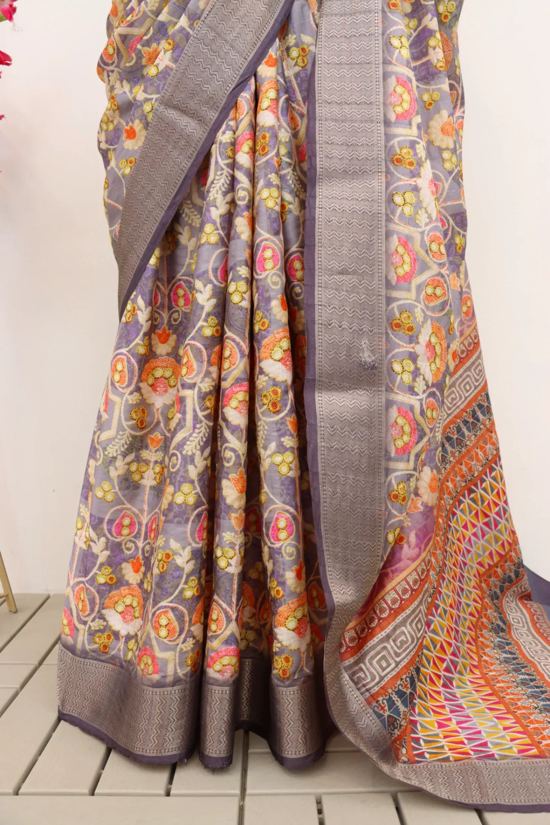 Light Purple Colour Silk Saree
