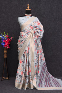 Latest Designer Digital Printed Dola Silk Saree With Unstitch Blouse | TRENDBUY