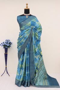 Peacock Blue Silk Saree | TRENDBUY