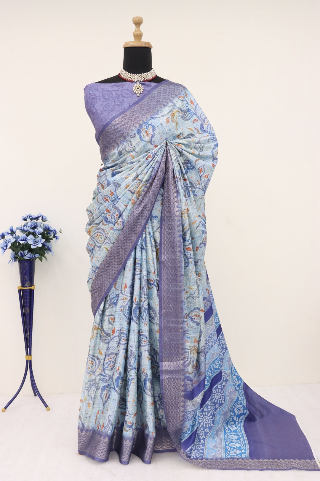 Light Purple Dola Silk Saree