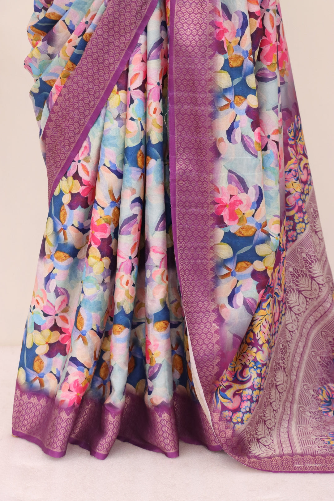 Purple Printed Saree