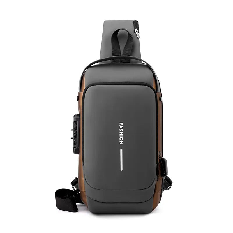 Anti-Theft Sling Bag - Unisex Waterproof, Durable, and Comfortable Crossbody Bag Black Brown