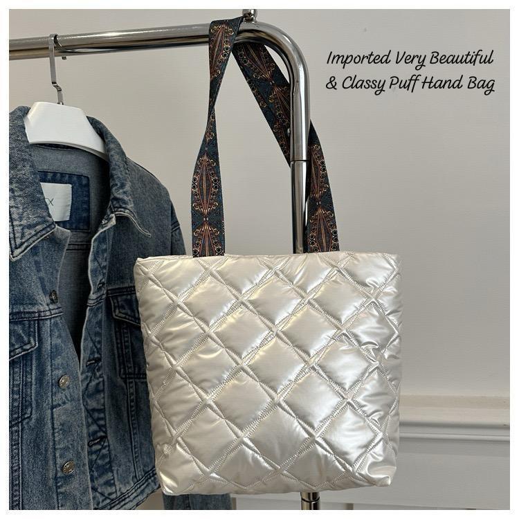 Classy Broad Belt Puff Handbag for Women - New Arrival