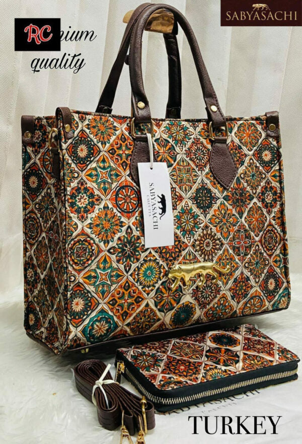 Digital Print Tote Bag with Wallet – Lightweight & Stylish for Travel and Office Design 8