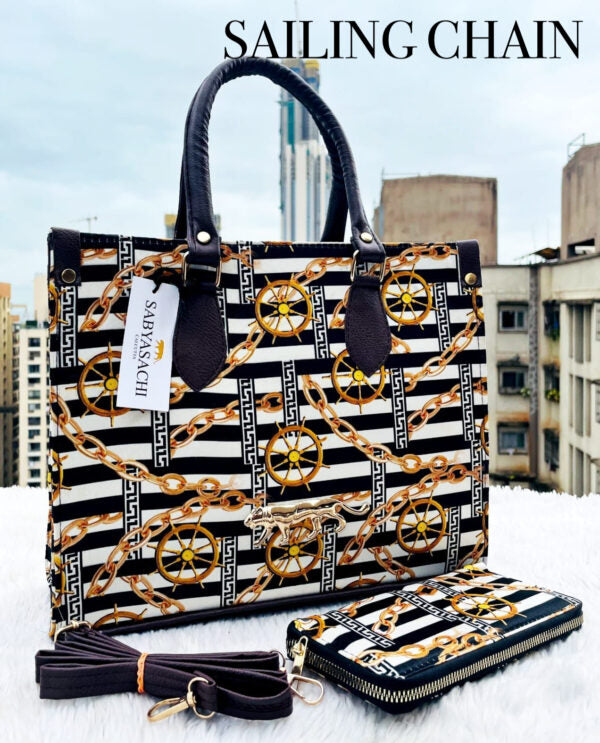 Digital Print Tote Bag with Wallet – Lightweight & Stylish for Travel and Office Design 9