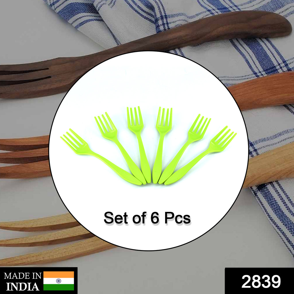 6-piece colorful small plastic serving fork set for kitchen