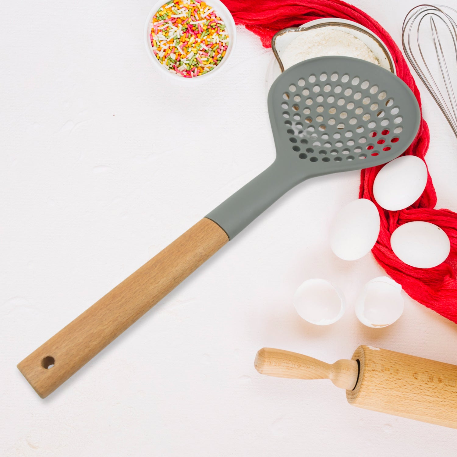 Plastic Kitchen Accessories Skimme Spoon Heat Resistant Non Stick Spoons Kitchen Cookware Items Heat Resistant Plastic Kitchen Utensils For Cooking Bpa Free Gadgets For Non-stick Cookware (1 Pc )