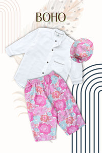 Girls Boho Resort Wear Set - White | TRENDBUY