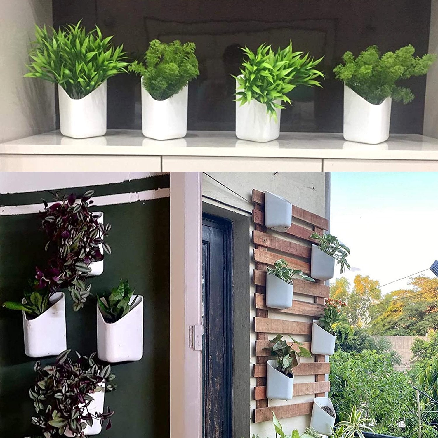 3858 Plastic Vertical Hanging Planter Pot Multicolour - TREND BUY