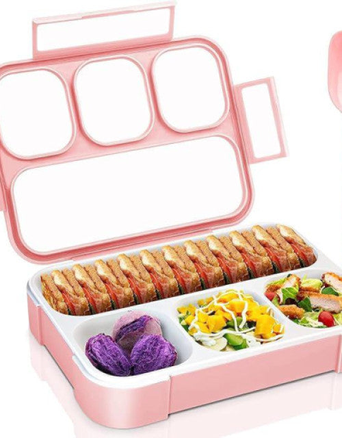 Close-up of the secure, kid-friendly double latches on the front of the pink lunch box