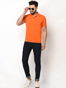 Cotton Blend Solid Half Sleeves Mens Polo T-Shirt | TRENDBUY