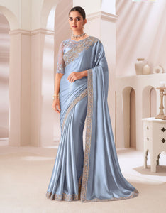Festival Wear Sartin Chiffon Saree | TRENDBUY