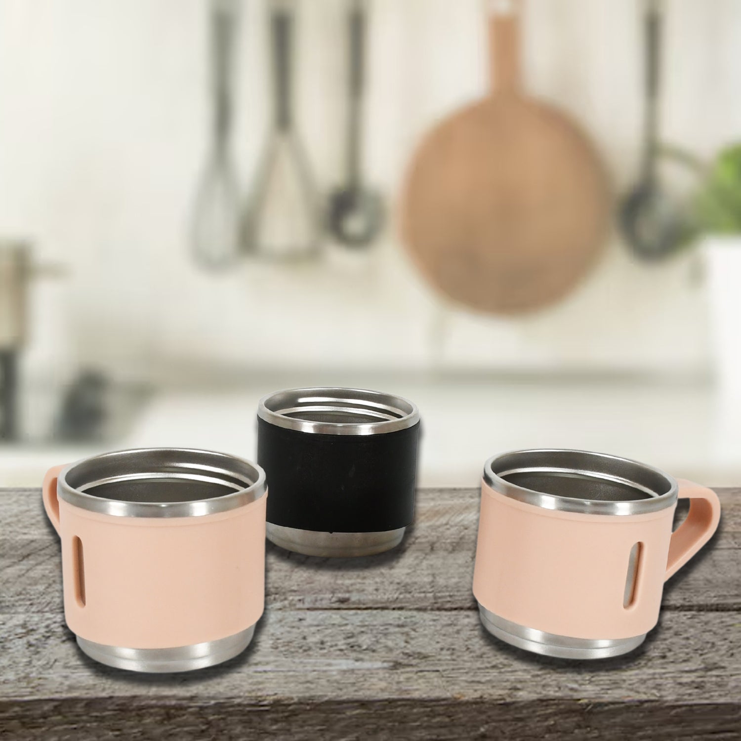 Stainless Steel Vacuum Coffee Tea Cup Tea Mug Hot Insulated Double Wall Stainless Steel Coffee And Milk Cup With Handle Easy To Carry Coffee Cup (3 Pc)