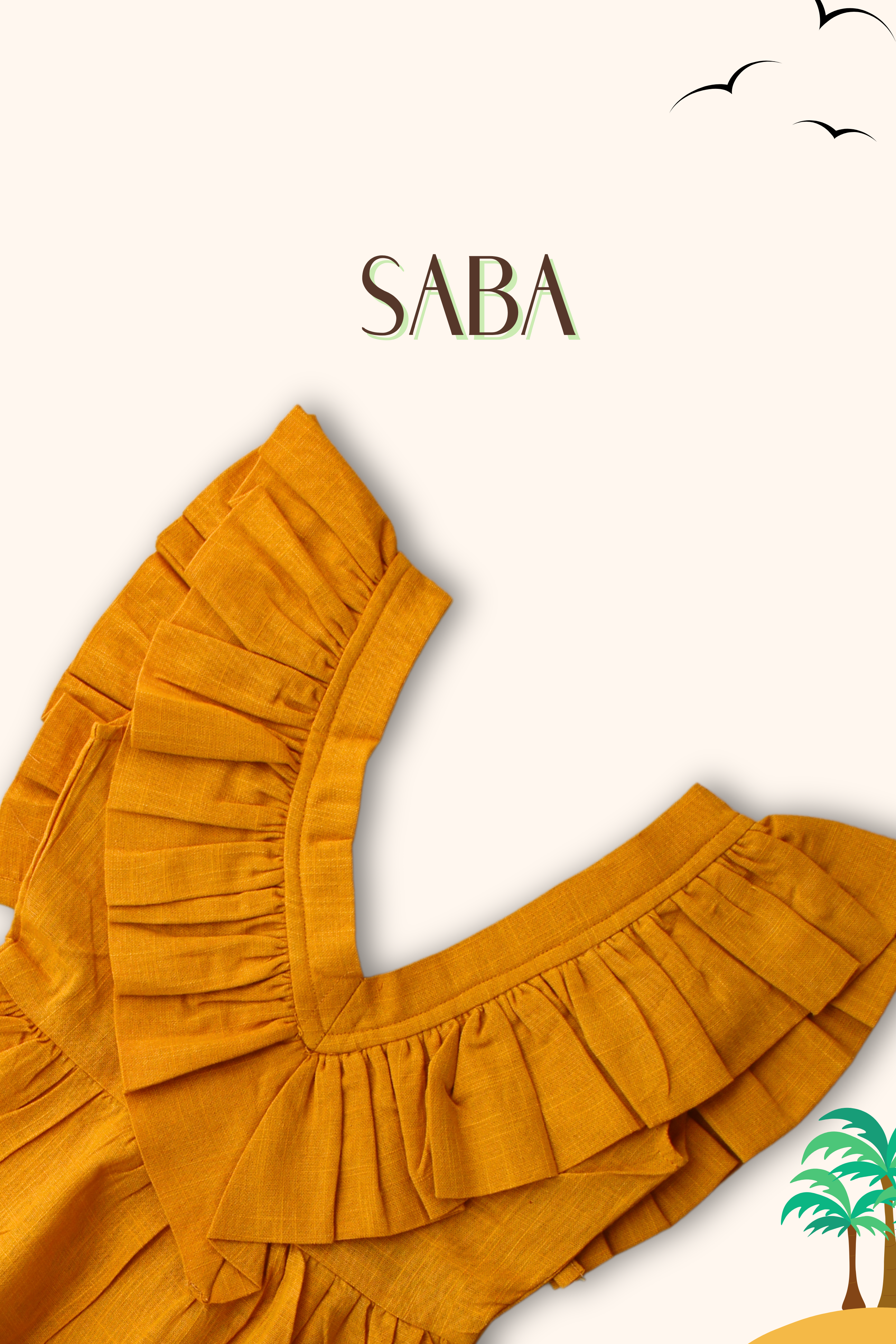 Girls Saba Backless Party Wear Dress - Mustard