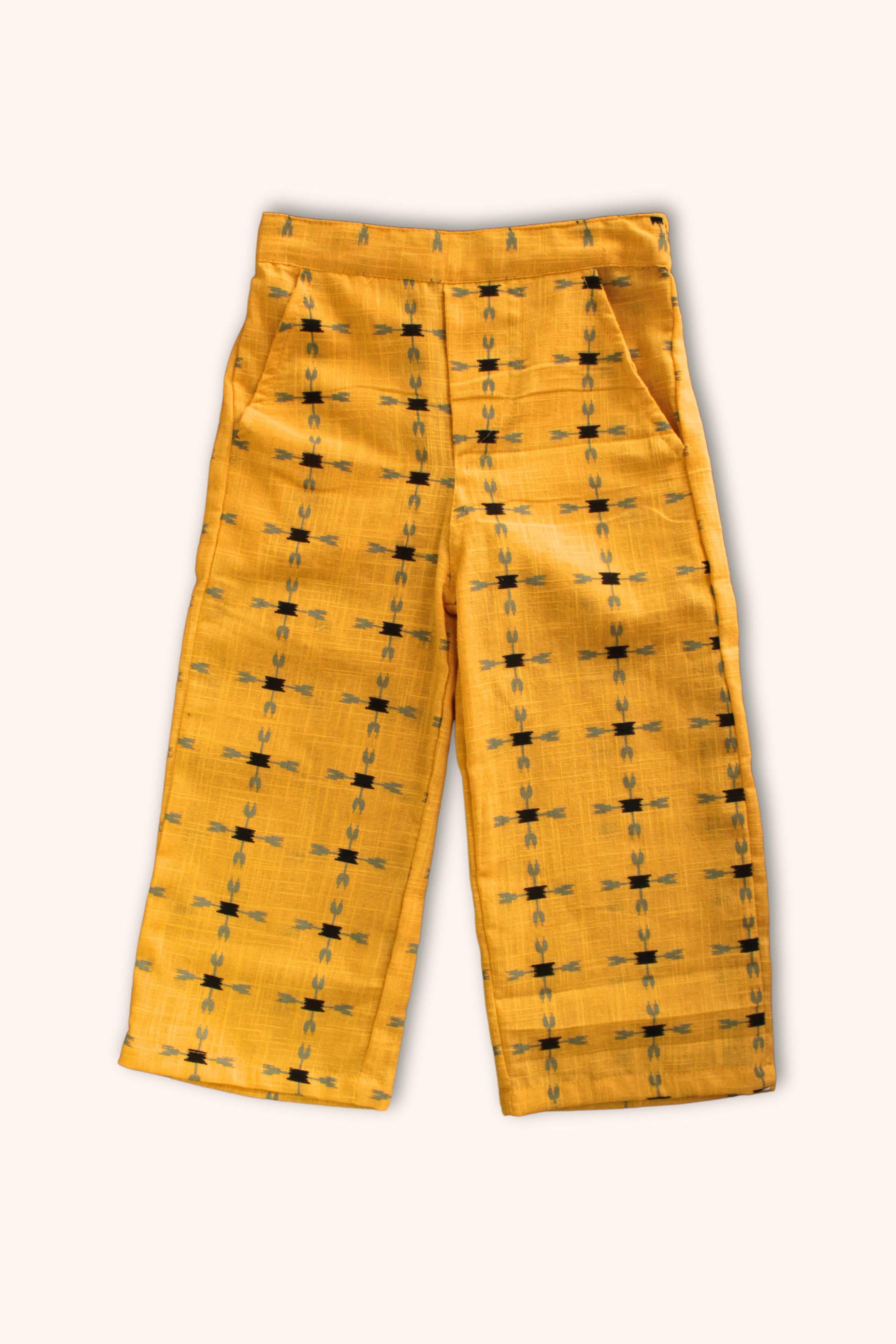 Girls 100% Cotton Summer Printed Clothing Set with free Scrunchie - Sunny Yellow