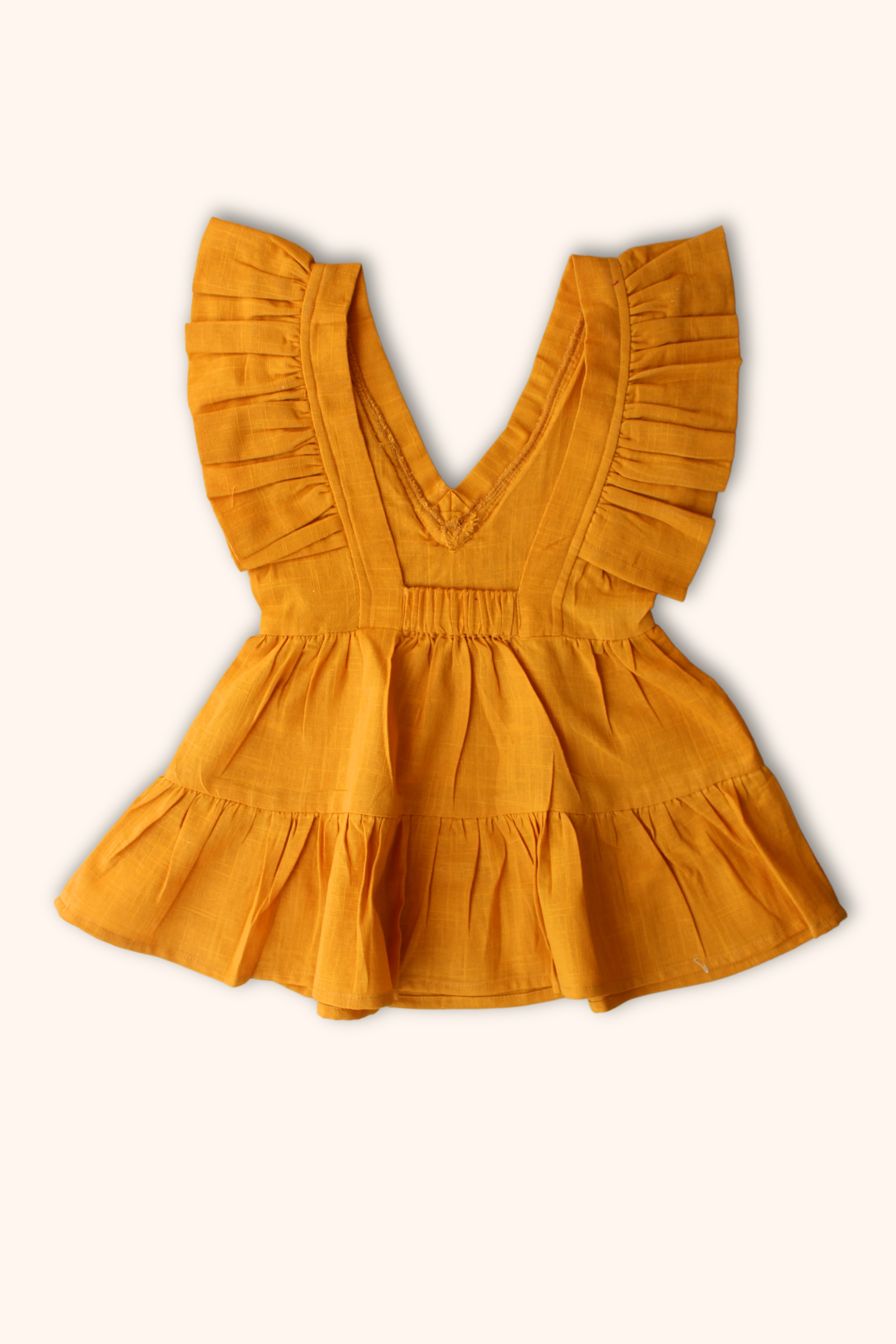 Girls Saba Backless Party Wear Dress - Mustard