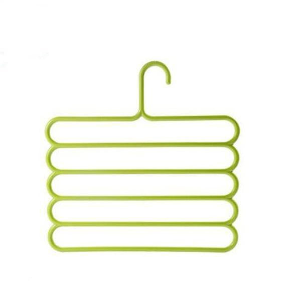 Assorted 587 5-in-1 multipurpose plastic hanger, 5-layer space-saving design.
