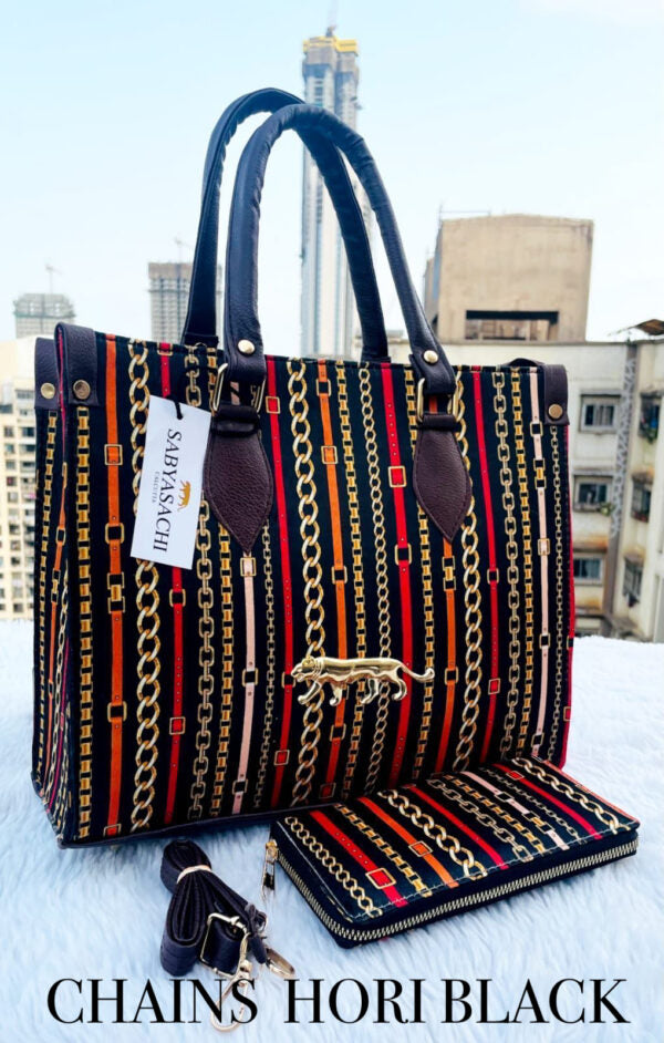 Digital Print Tote Bag with Wallet – Lightweight & Stylish for Travel and Office Design 4
