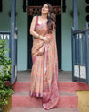 Artistic Abstract Linen Saree Women's | Day Events & Elegance