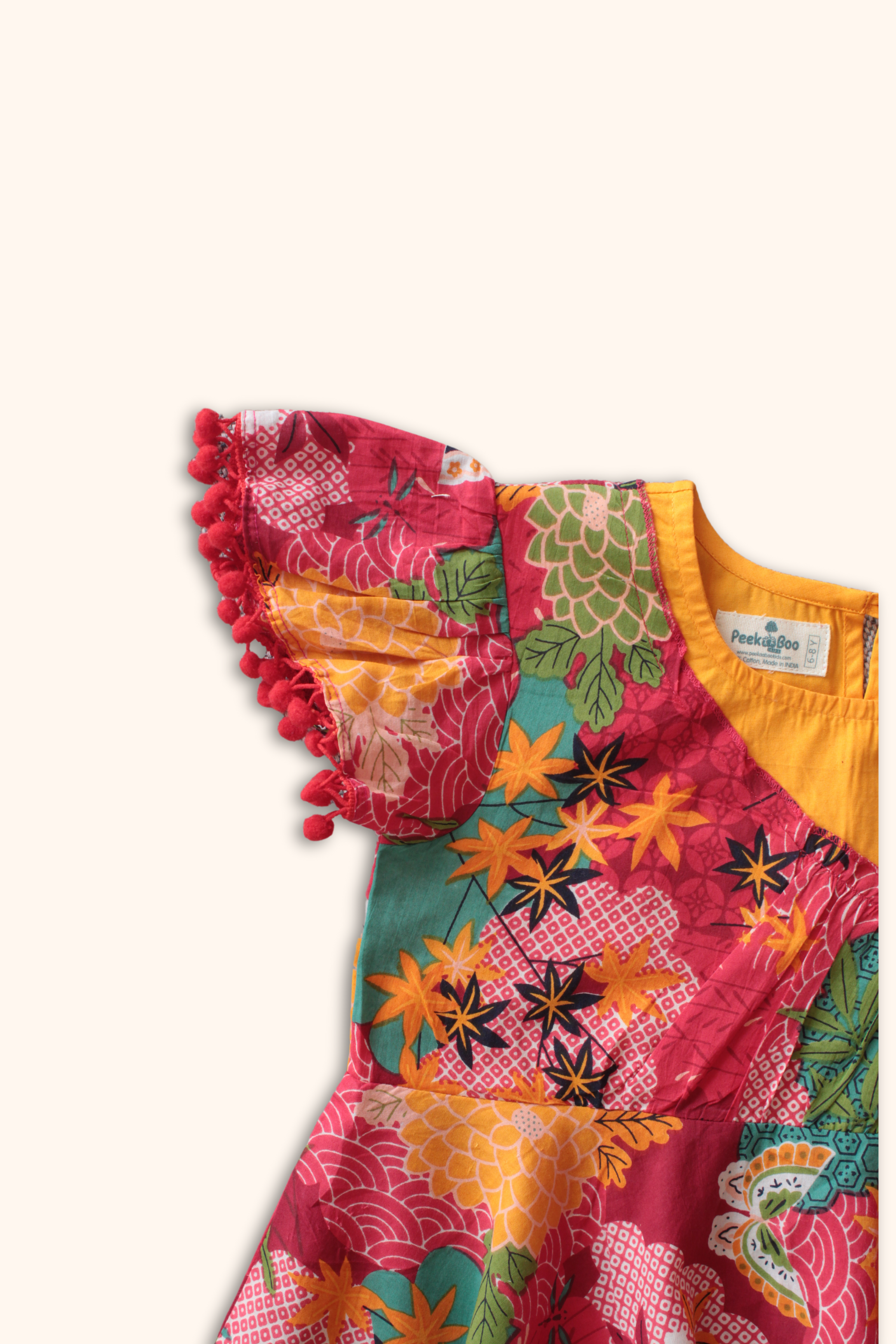 Girls Imarti Color block Peplum top with Sharara set
