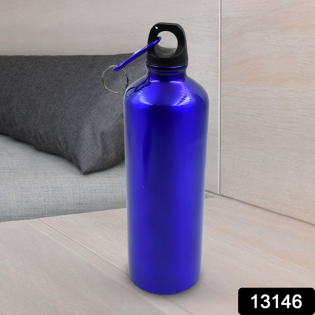Aluminium sports water bottle, 500ml capacity, with carabiner clip