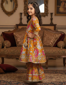 TRENDBUY Exclusive Girls' Ethnic Kurta Sharara Set - Soft Cotton Designer Wear