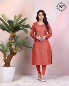 Slub Cotton Chikankari Kurti | 8 Colors | Jaypuri | TREND BUY